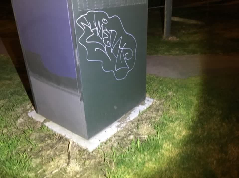 The photograph attached to this graffiti report