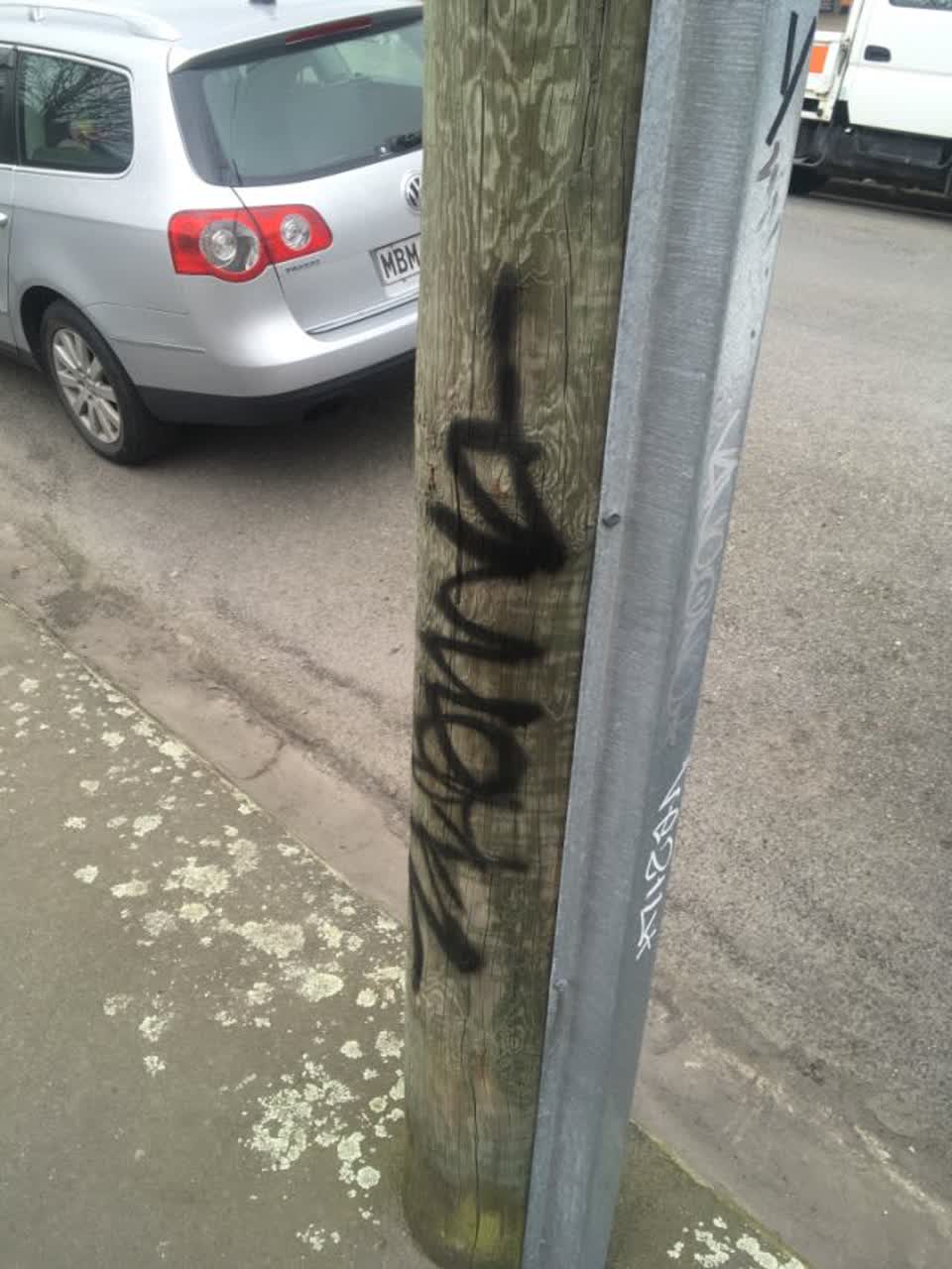 The photograph attached to this graffiti report