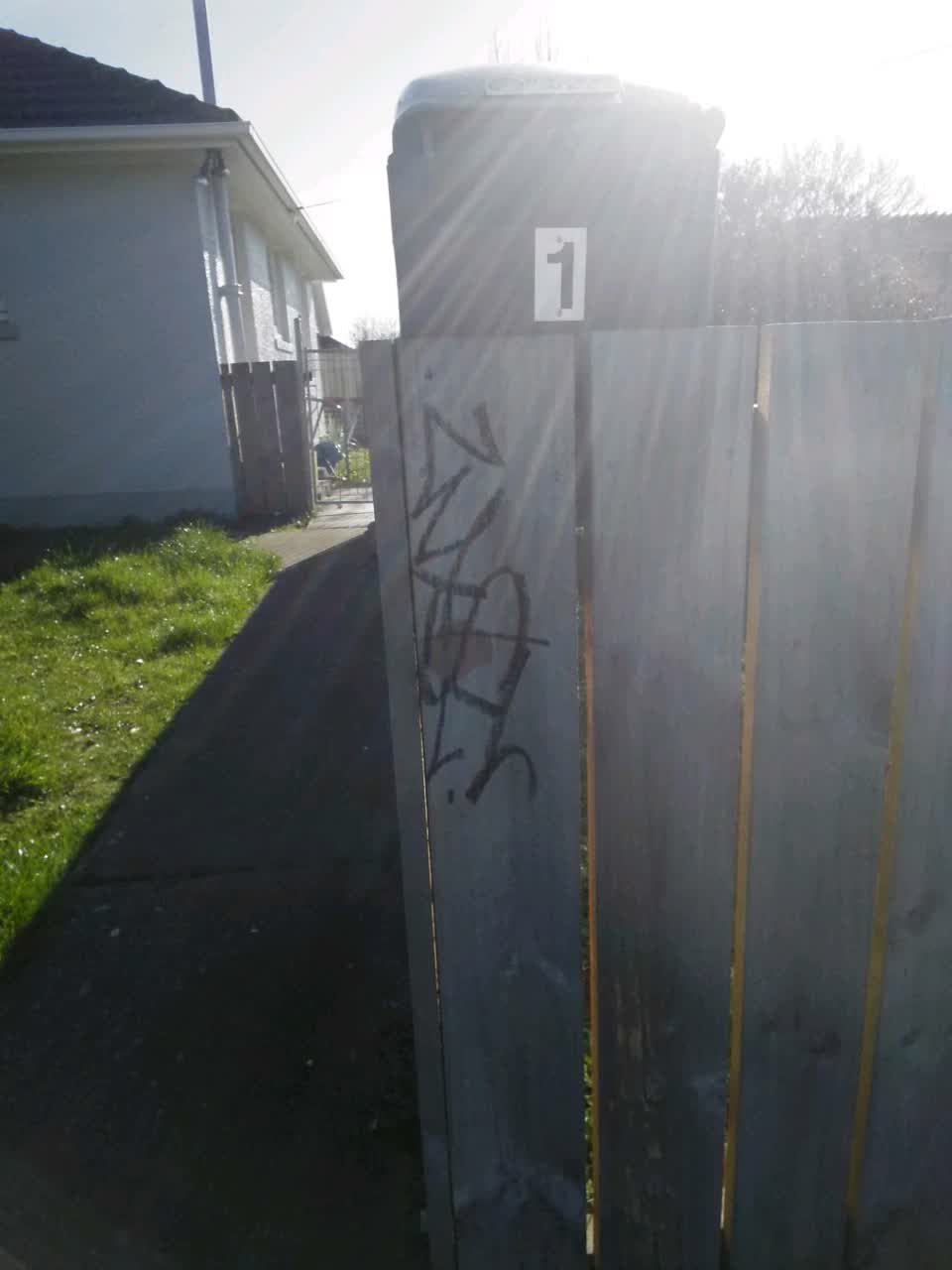 The photograph attached to this graffiti report