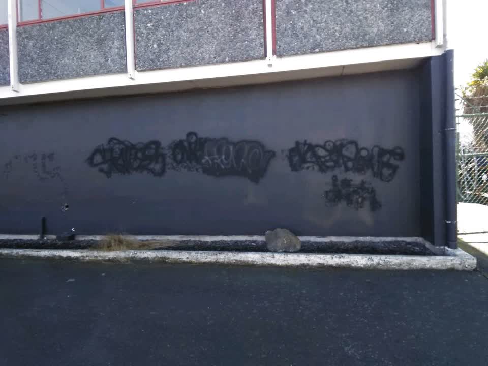 The photograph attached to this graffiti report
