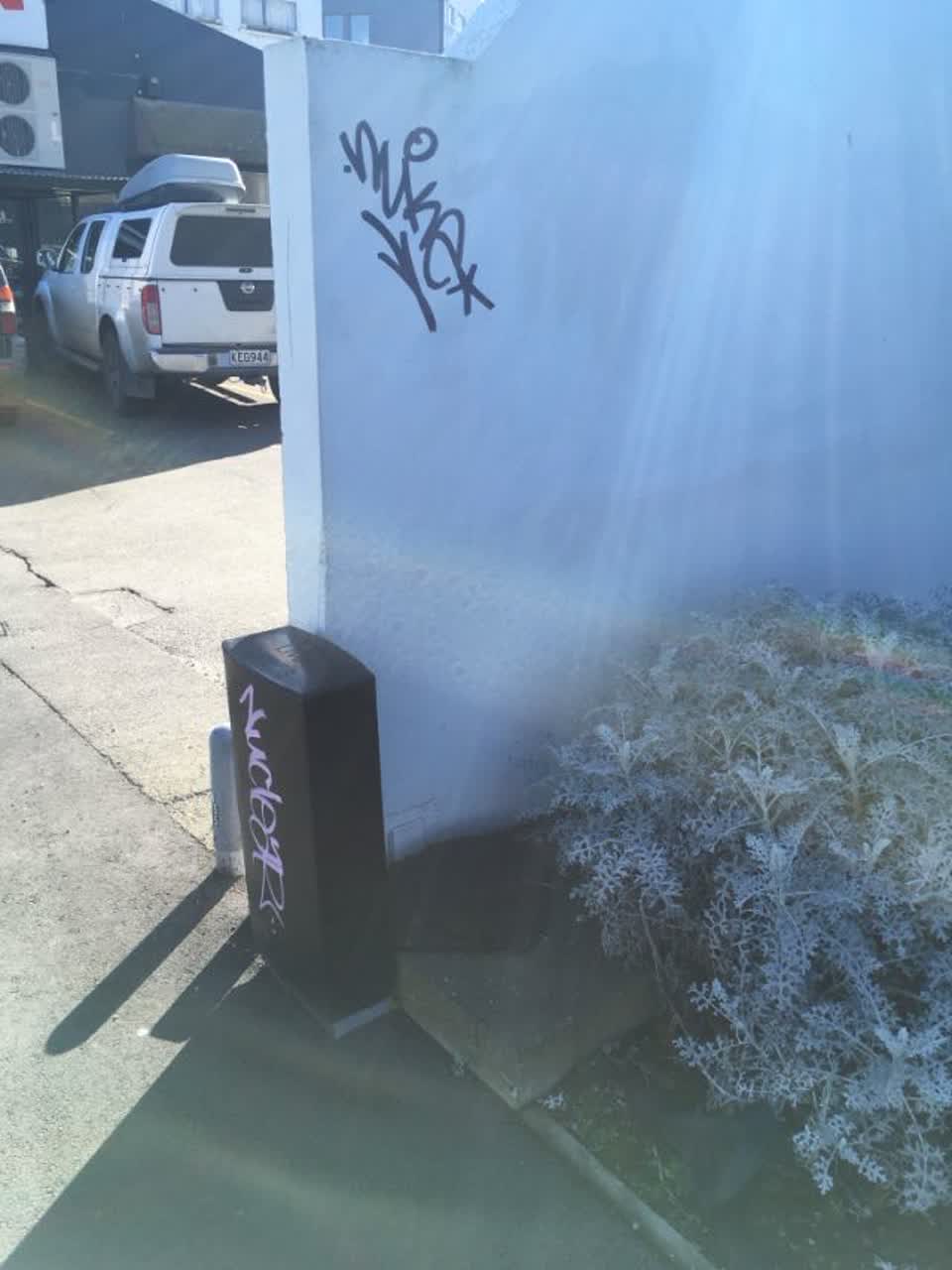 The photograph attached to this graffiti report