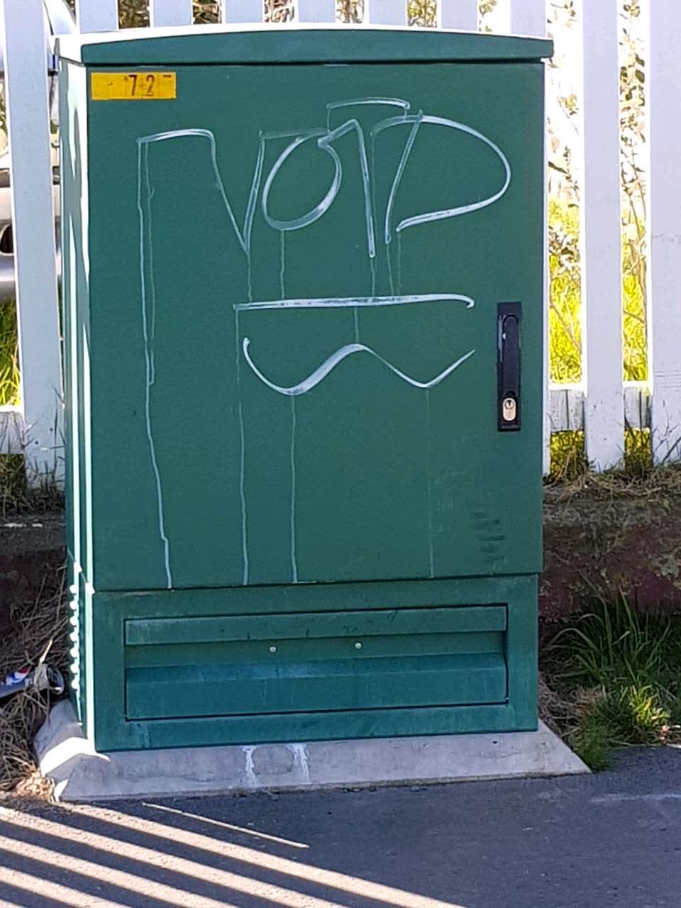 The photograph attached to this graffiti report
