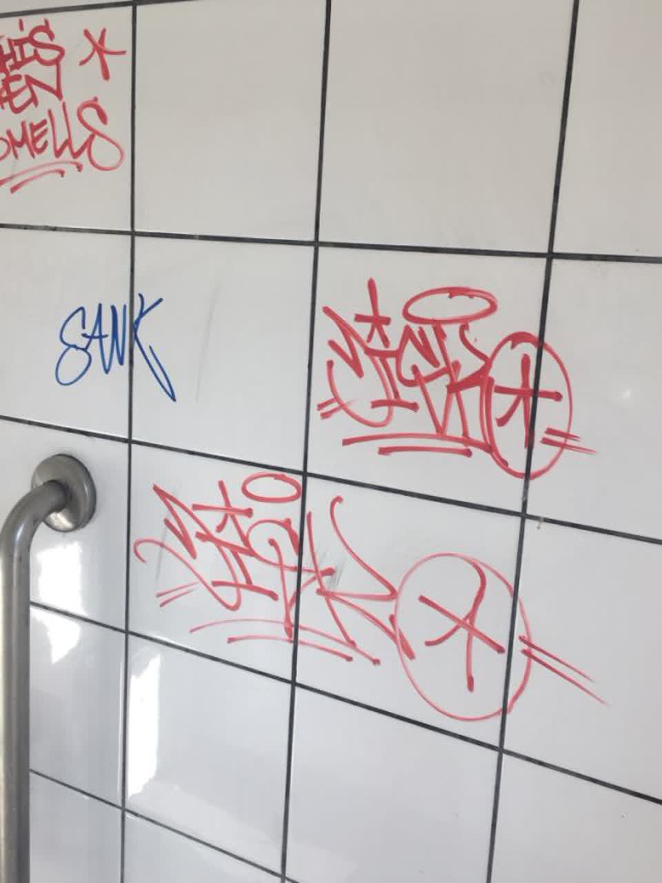 The photograph attached to this graffiti report