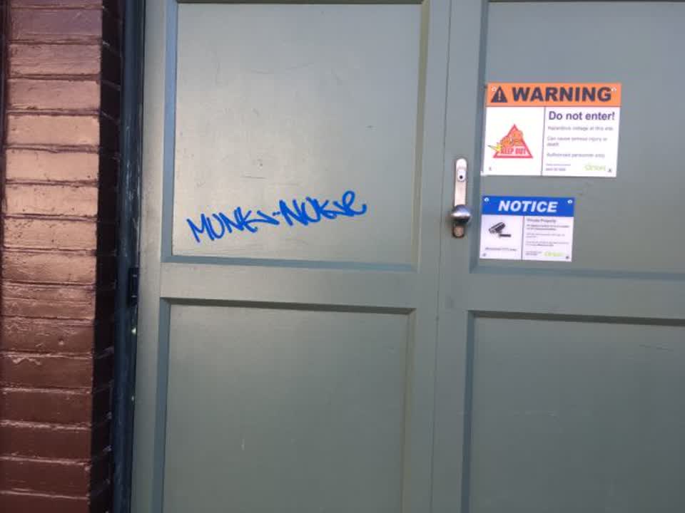 The photograph attached to this graffiti report
