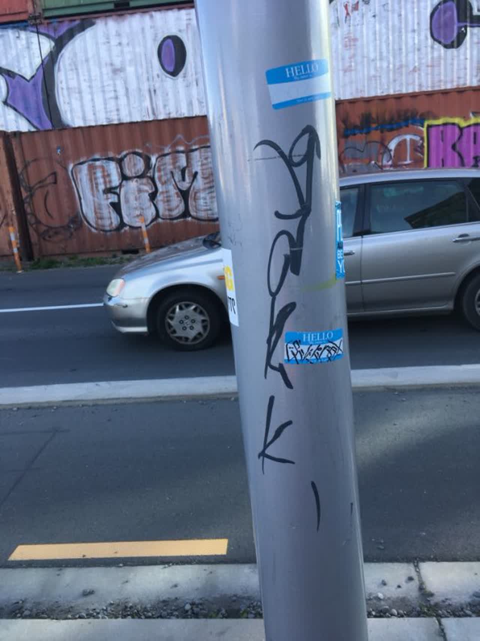 The photograph attached to this graffiti report