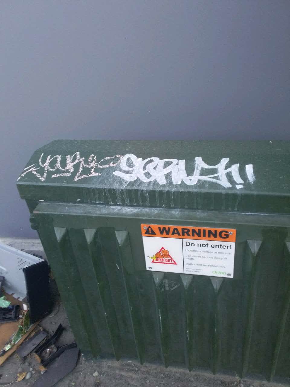 The photograph attached to this graffiti report