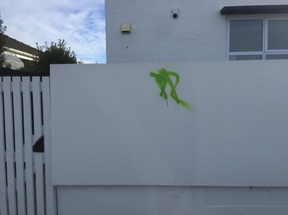 The photograph attached to this graffiti report