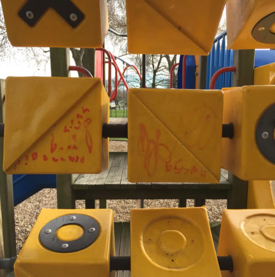 The photograph attached to this graffiti report