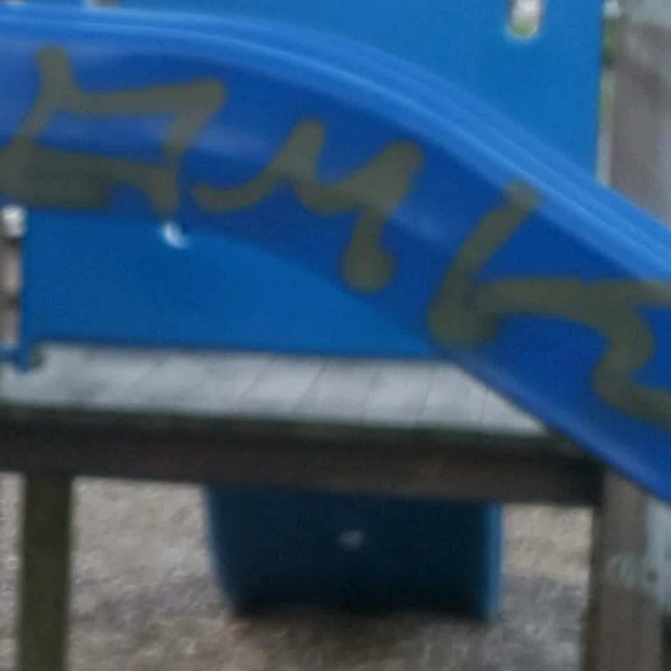 The photograph attached to this graffiti report