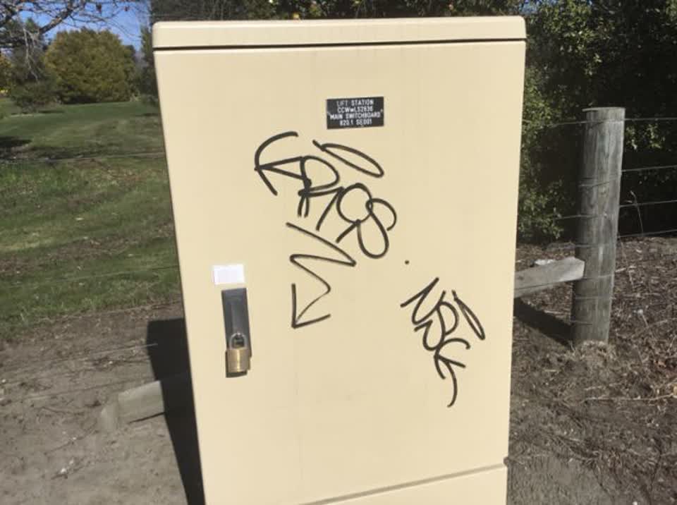 The photograph attached to this graffiti report