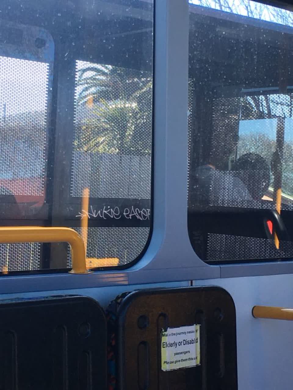 The photograph attached to this graffiti report