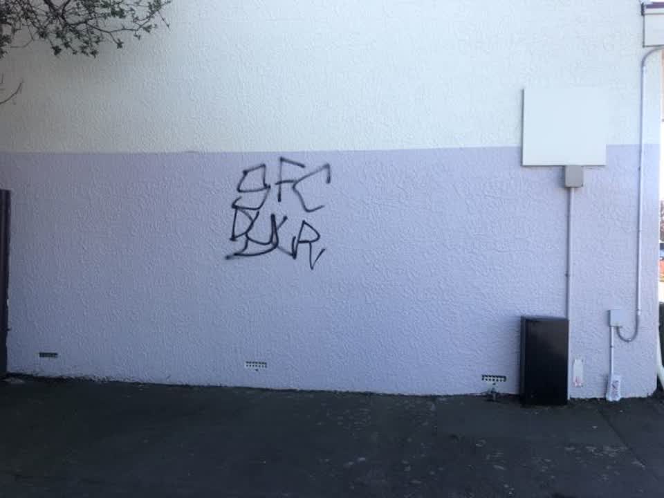 The photograph attached to this graffiti report