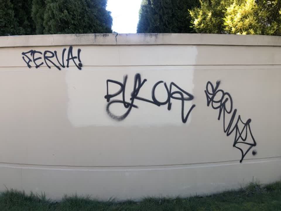 The photograph attached to this graffiti report