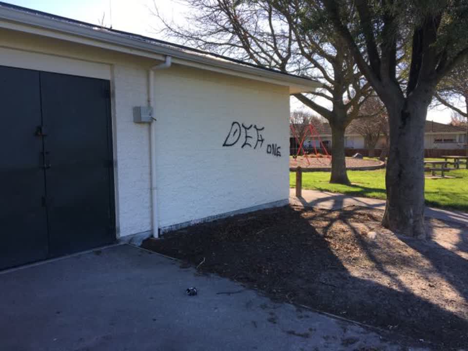 The photograph attached to this graffiti report