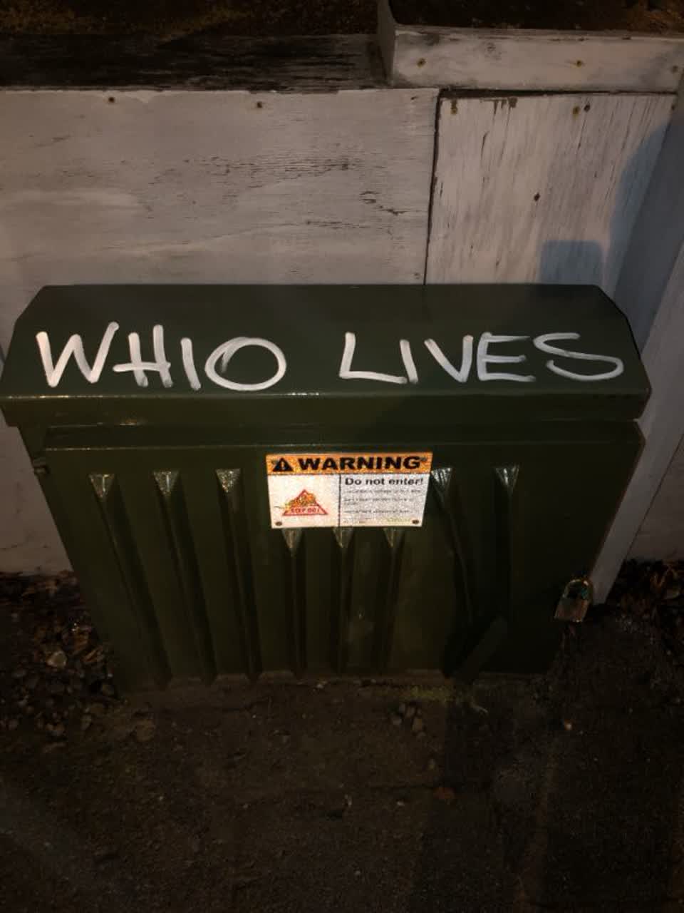 The photograph attached to this graffiti report