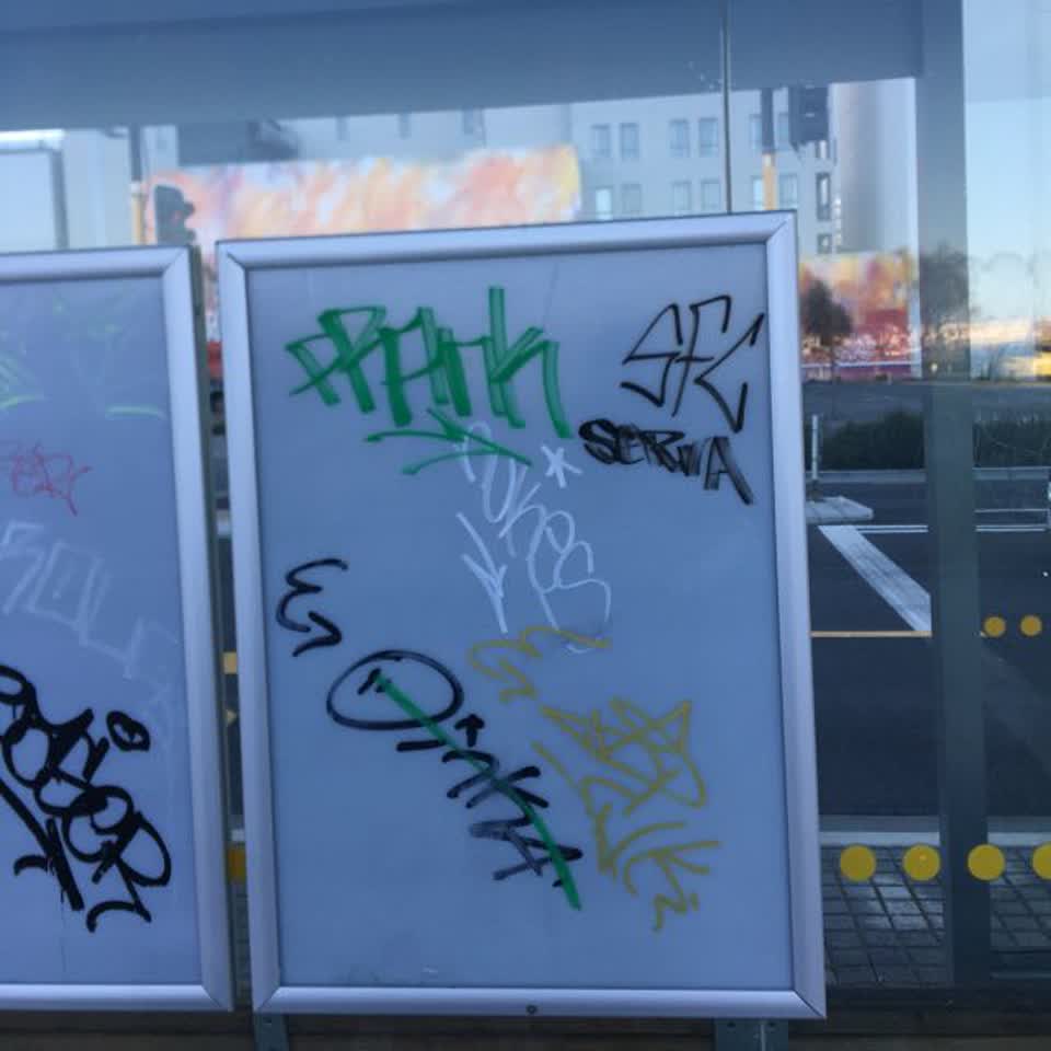 The photograph attached to this graffiti report