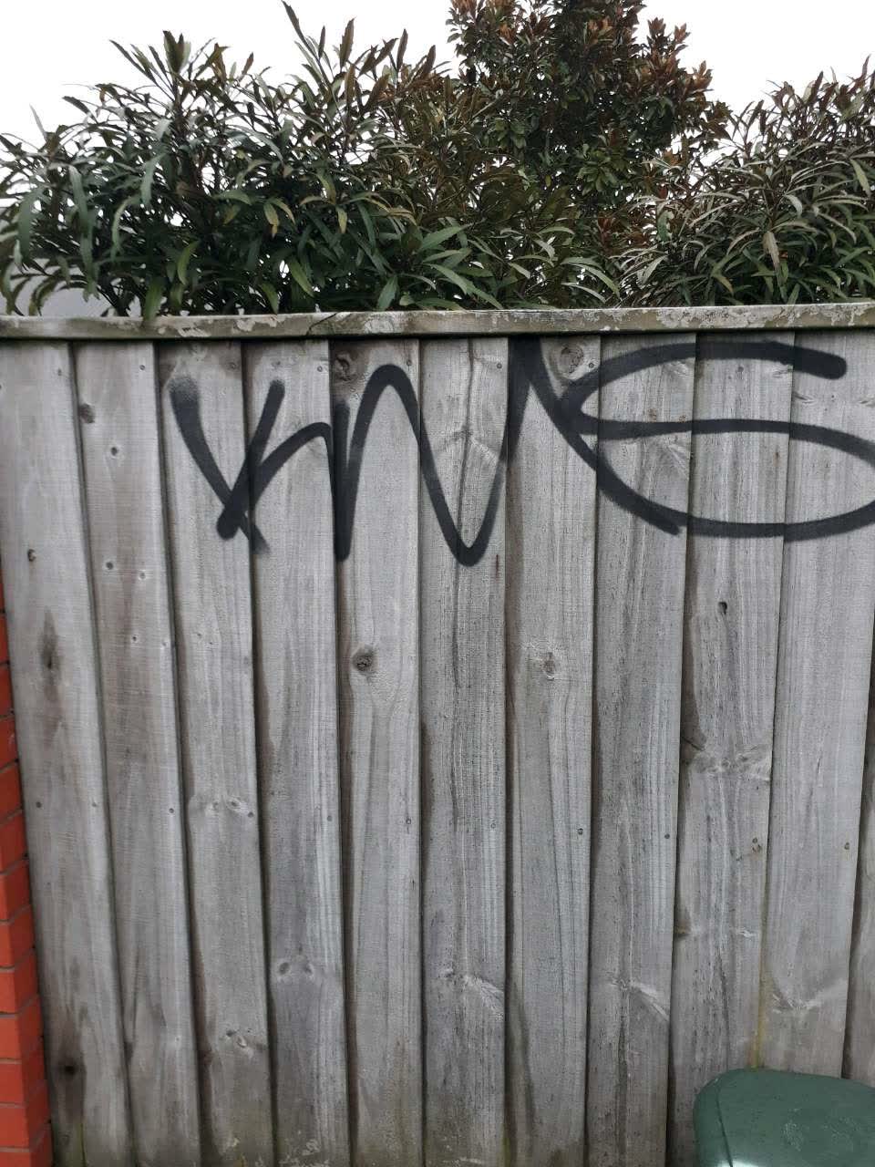The photograph attached to this graffiti report
