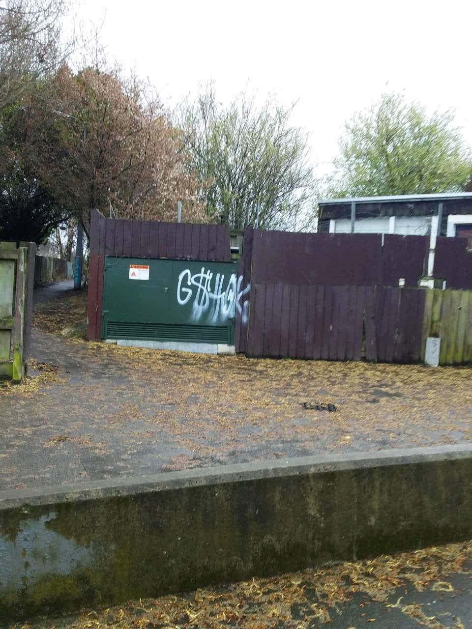 The photograph attached to this graffiti report