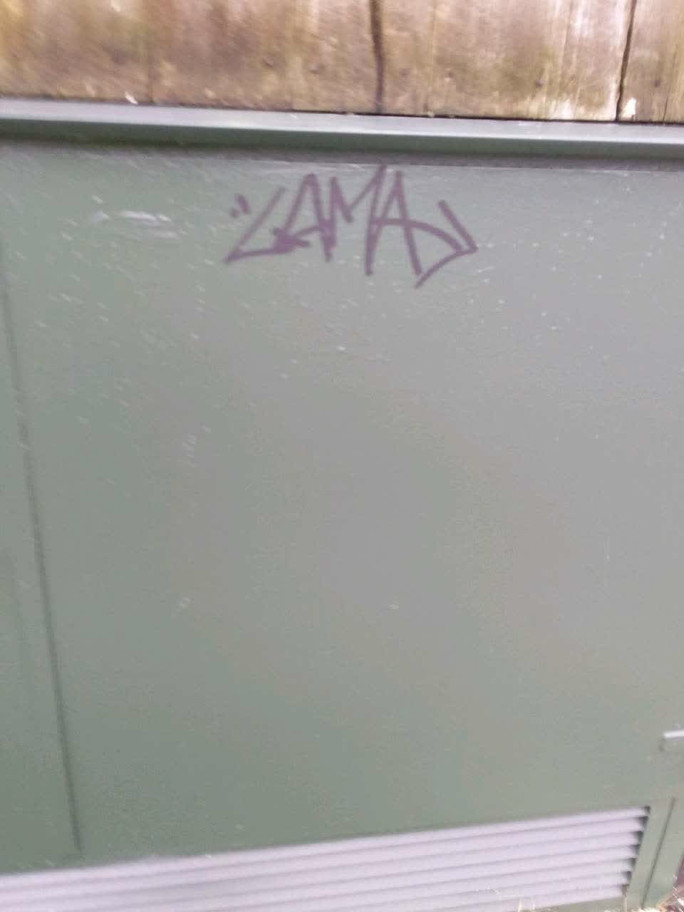 The photograph attached to this graffiti report
