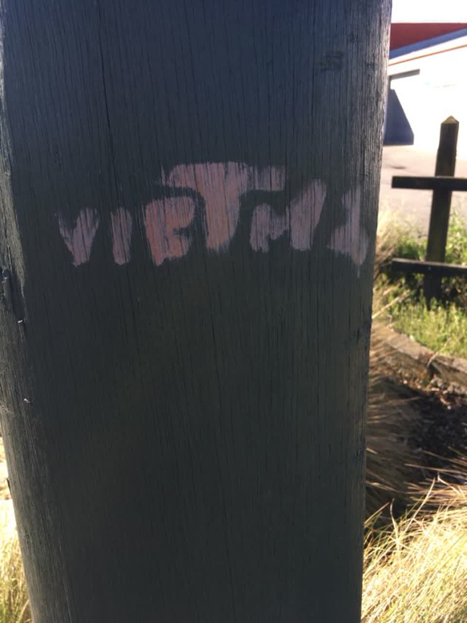 The photograph attached to this graffiti report
