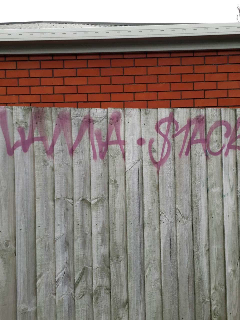 The photograph attached to this graffiti report