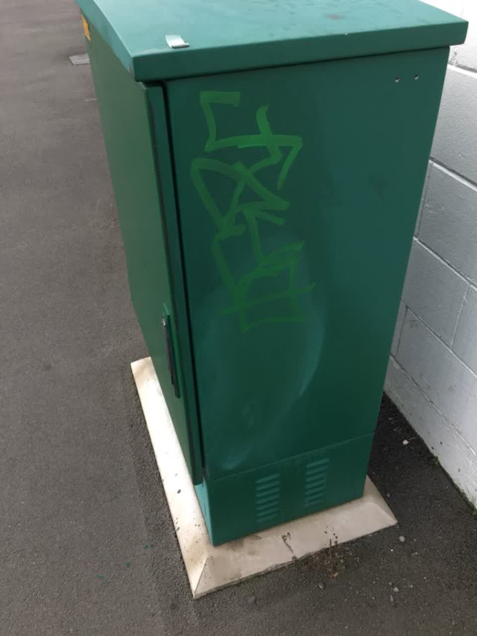 The photograph attached to this graffiti report