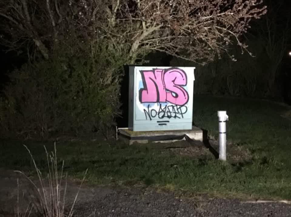The photograph attached to this graffiti report