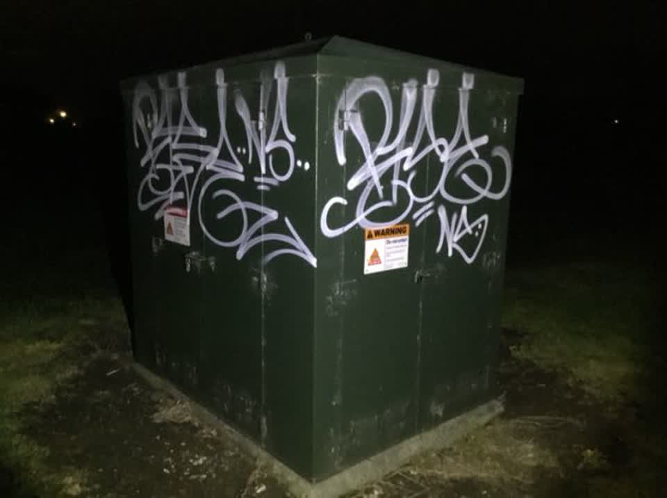 The photograph attached to this graffiti report