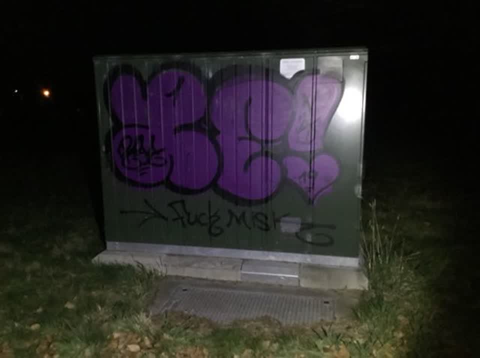 The photograph attached to this graffiti report