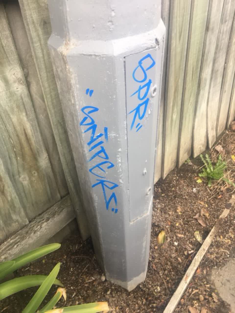 The photograph attached to this graffiti report