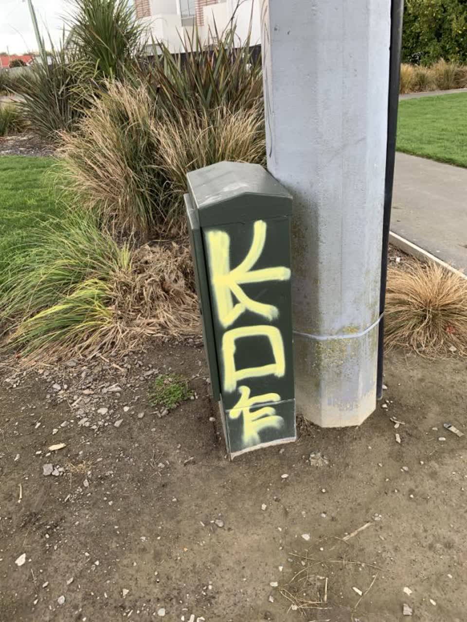 The photograph attached to this graffiti report