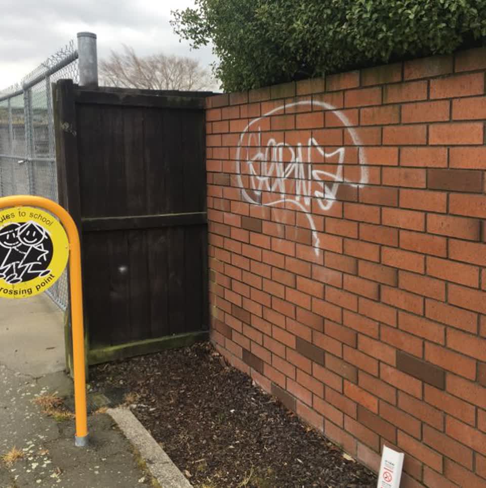 The photograph attached to this graffiti report