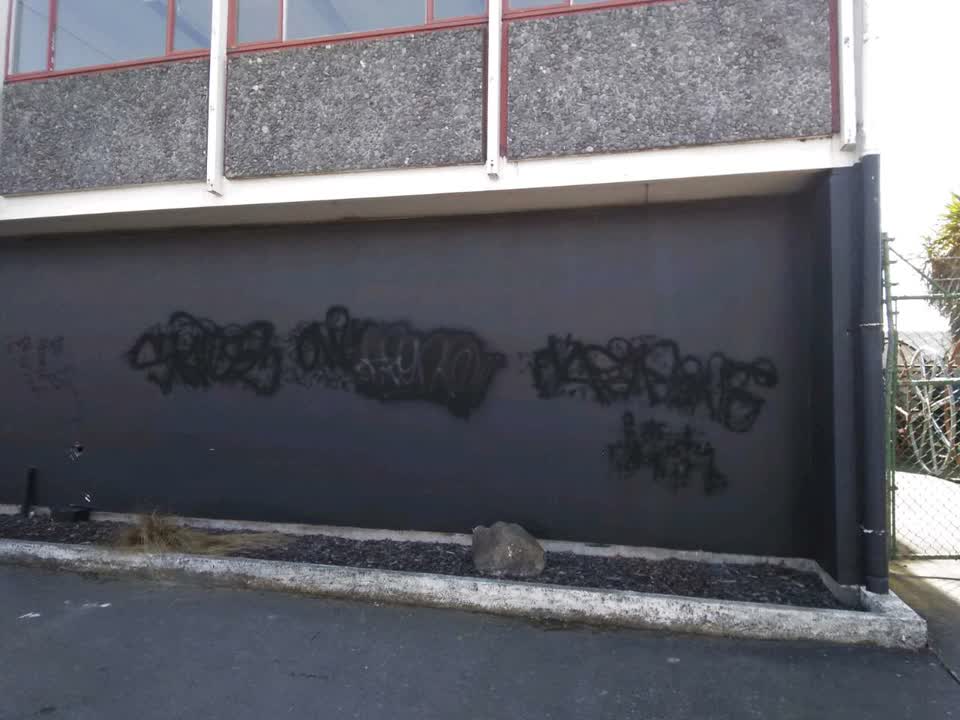The photograph attached to this graffiti report