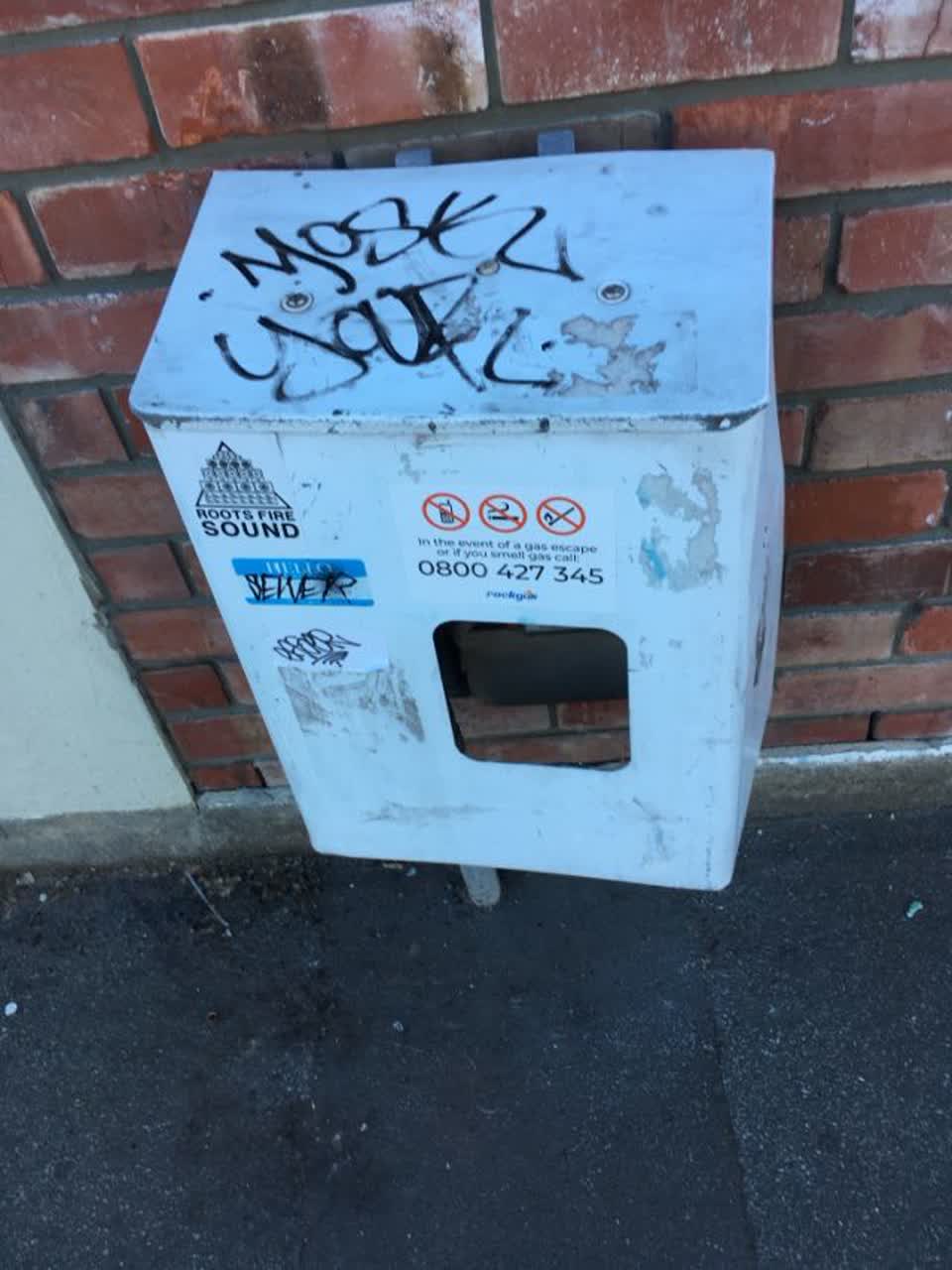 The photograph attached to this graffiti report