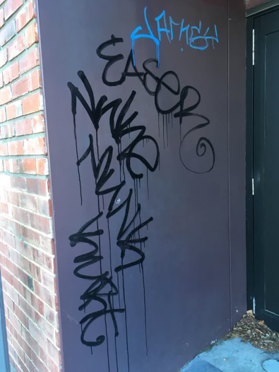 The photograph attached to this graffiti report