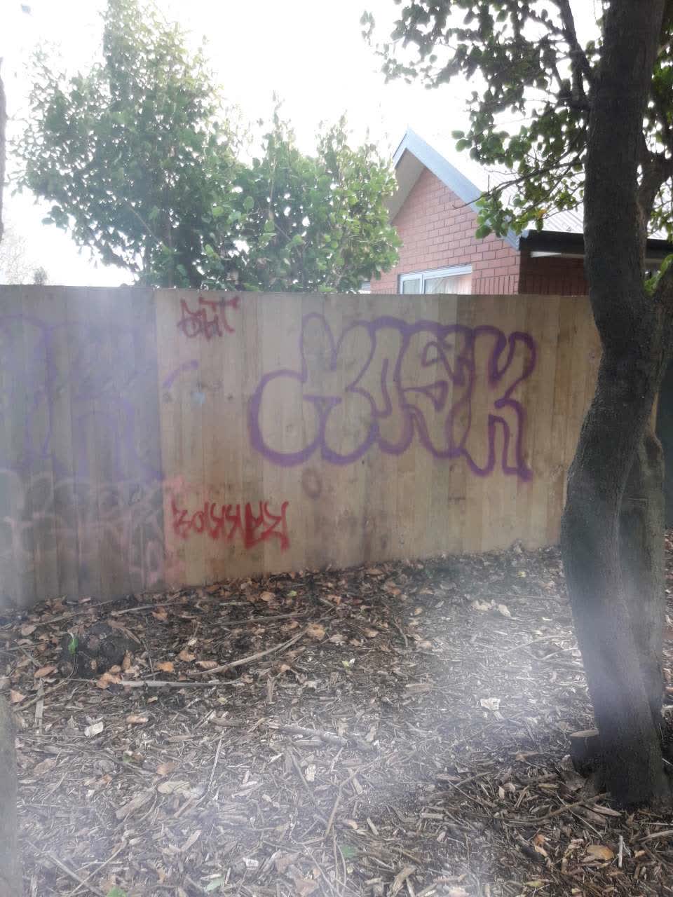 The photograph attached to this graffiti report
