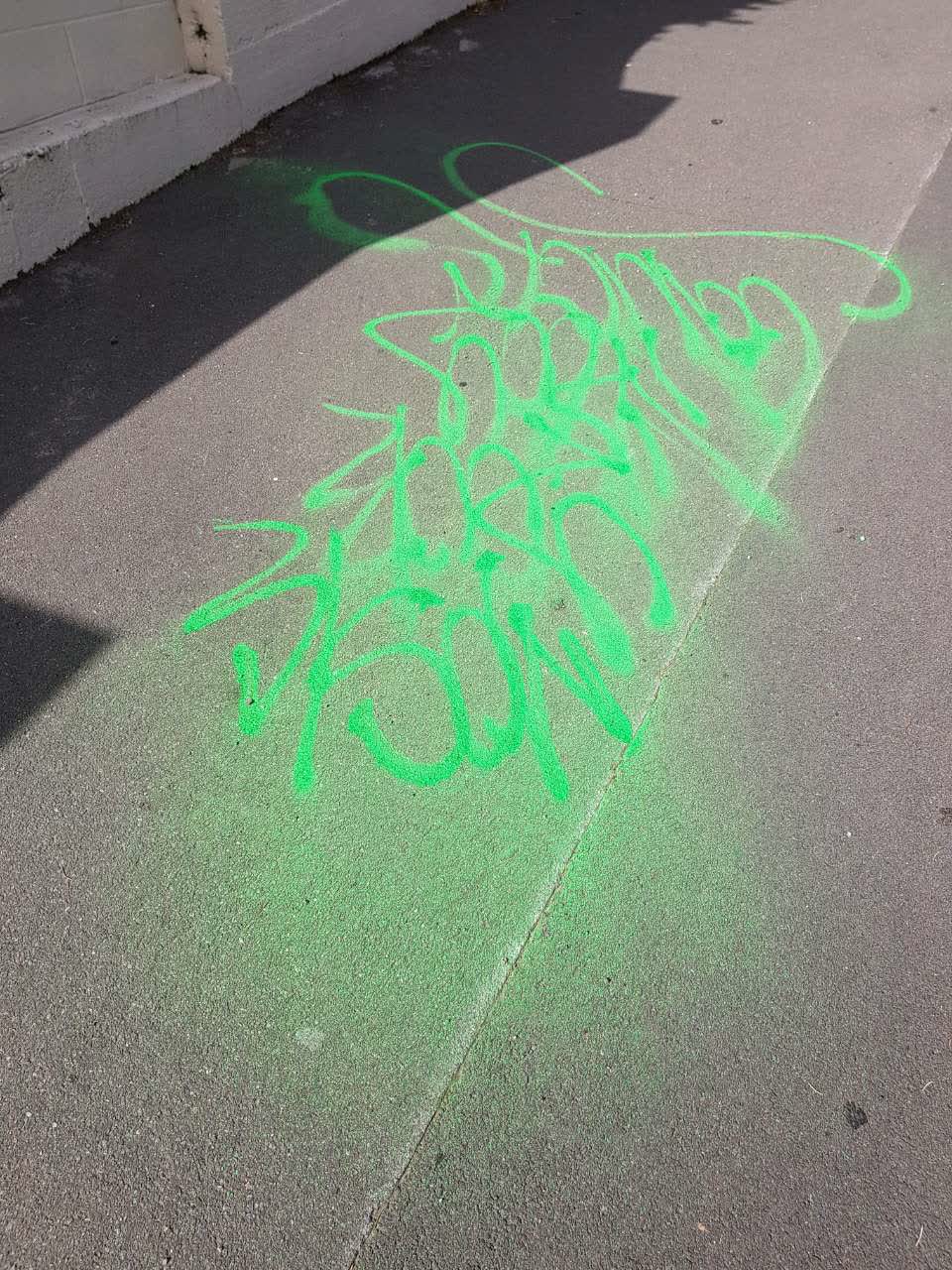 The photograph attached to this graffiti report