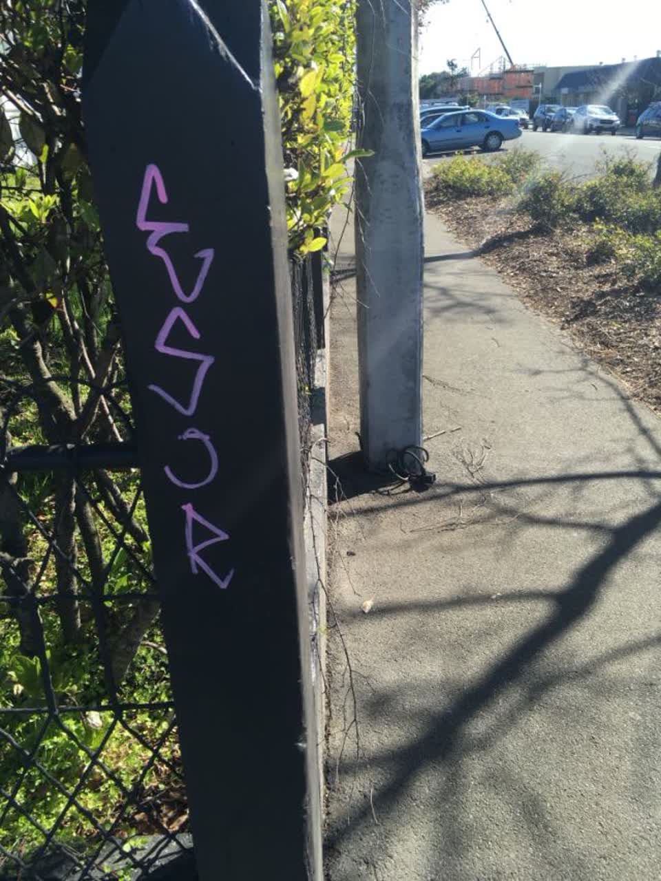 The photograph attached to this graffiti report