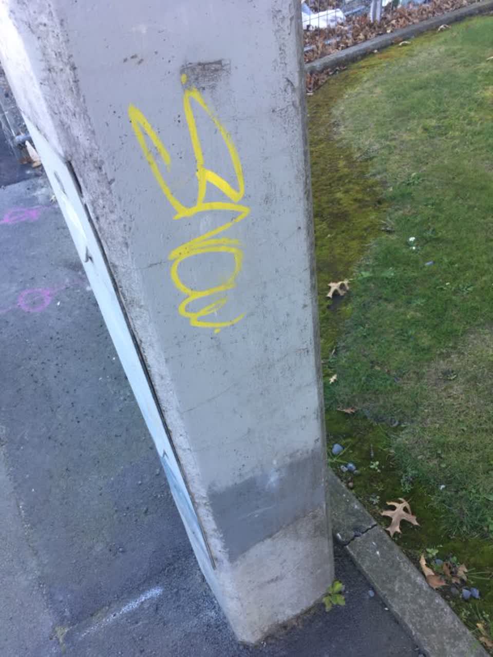 The photograph attached to this graffiti report