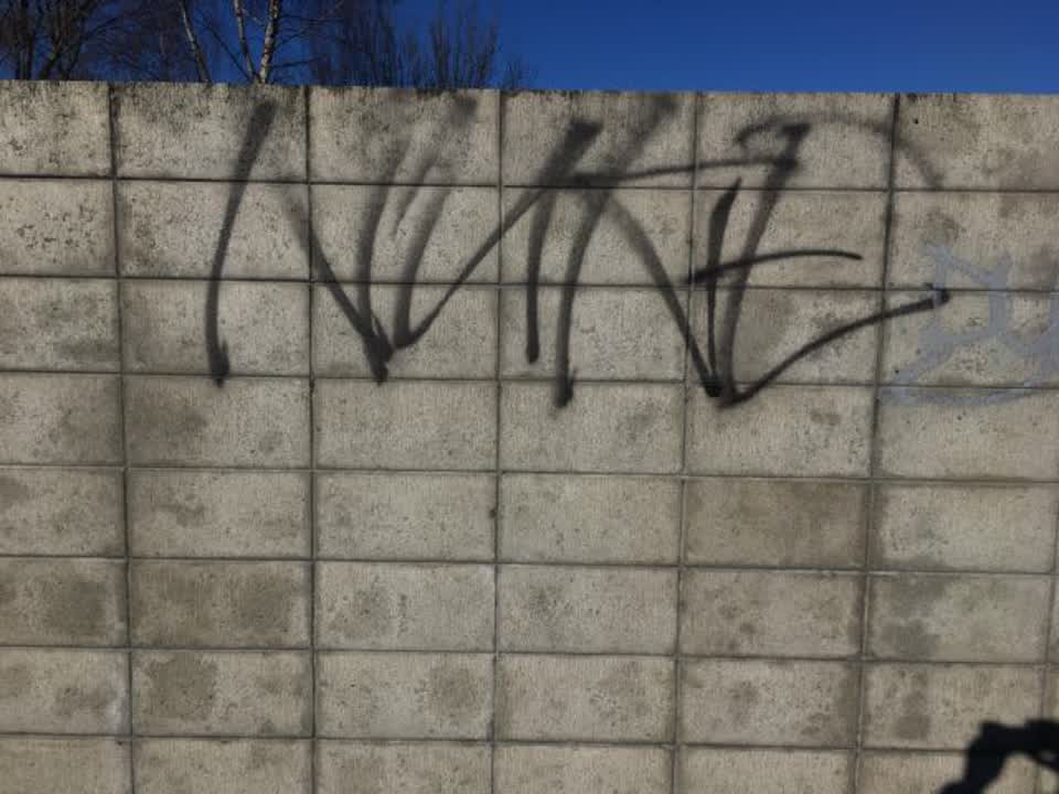 The photograph attached to this graffiti report