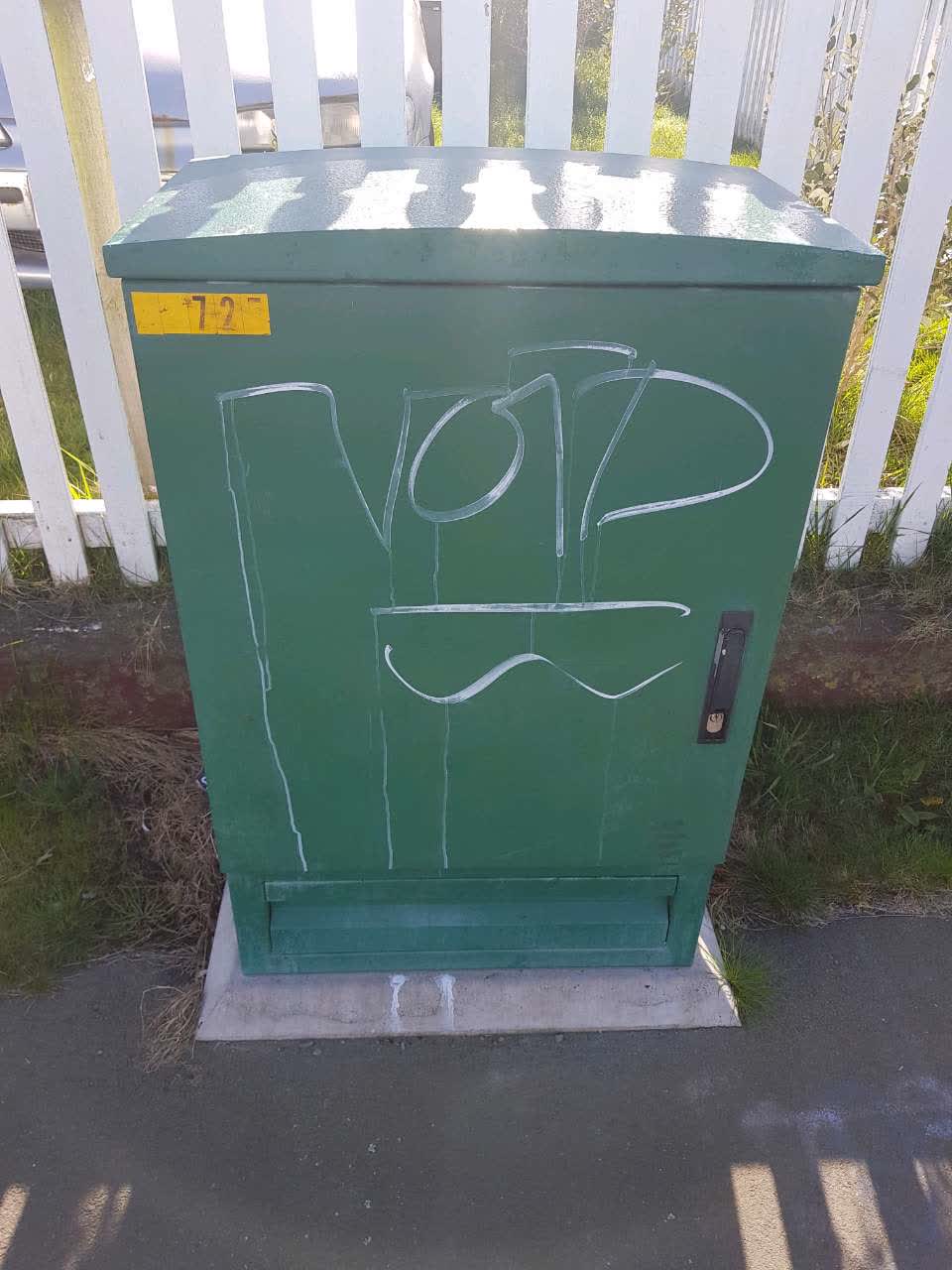 The photograph attached to this graffiti report