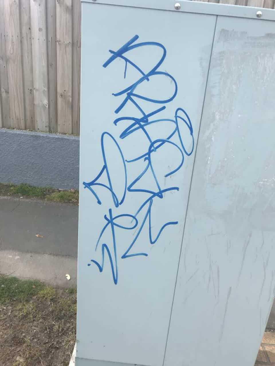 The photograph attached to this graffiti report