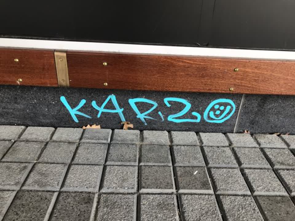 The photograph attached to this graffiti report