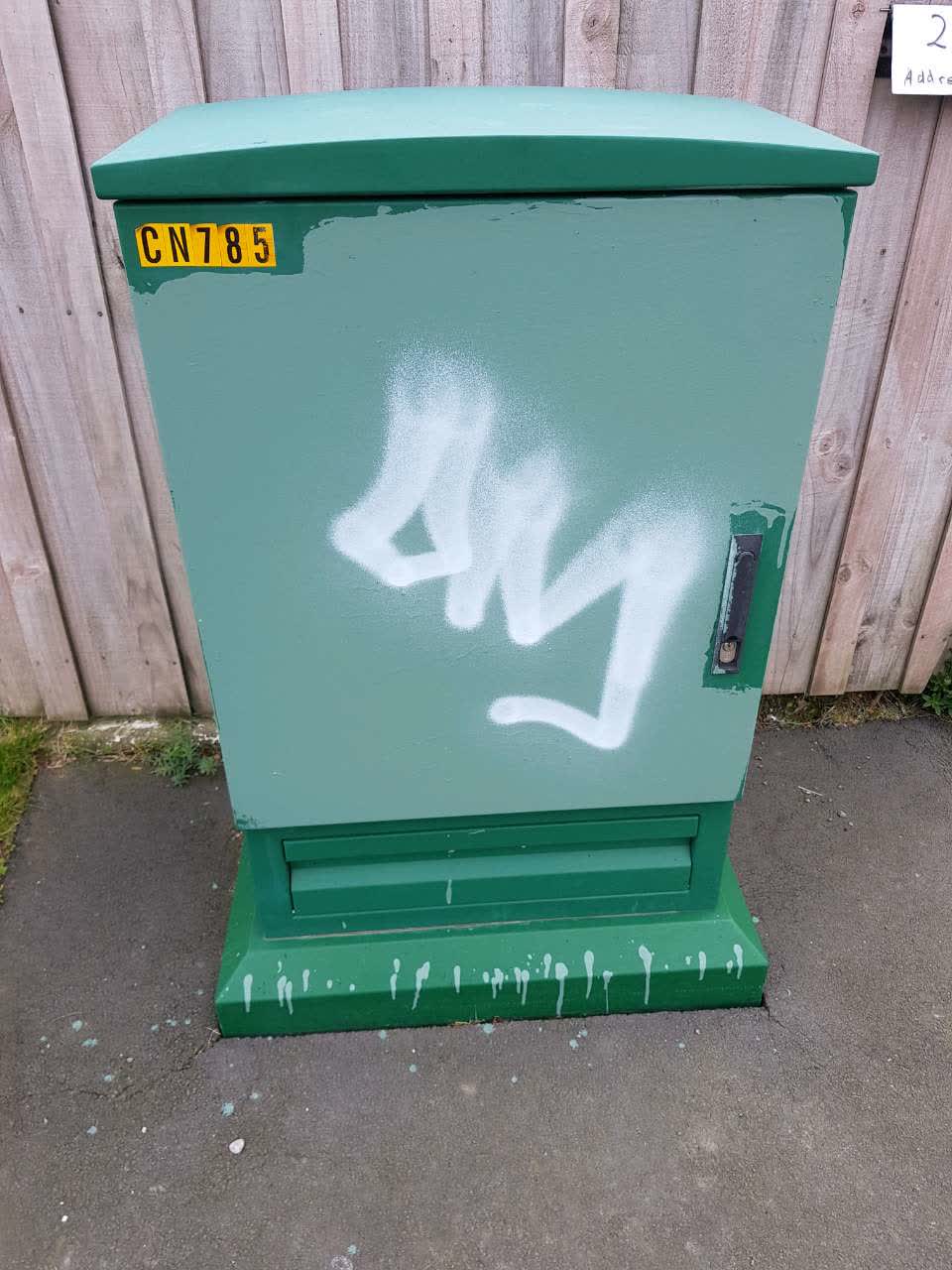 The photograph attached to this graffiti report