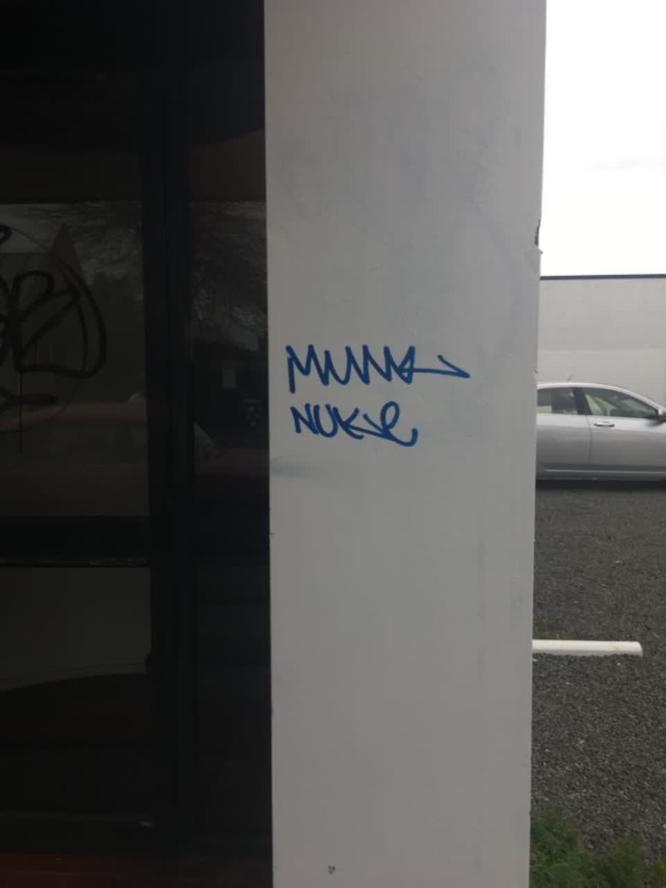 The photograph attached to this graffiti report