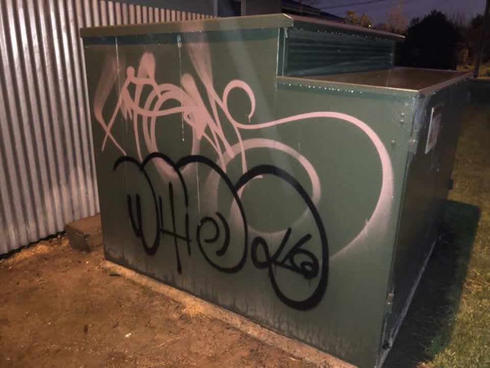 The photograph attached to this graffiti report
