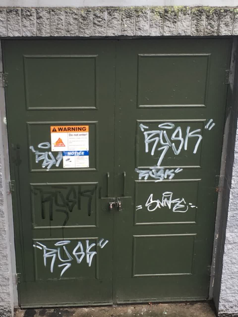 The photograph attached to this graffiti report