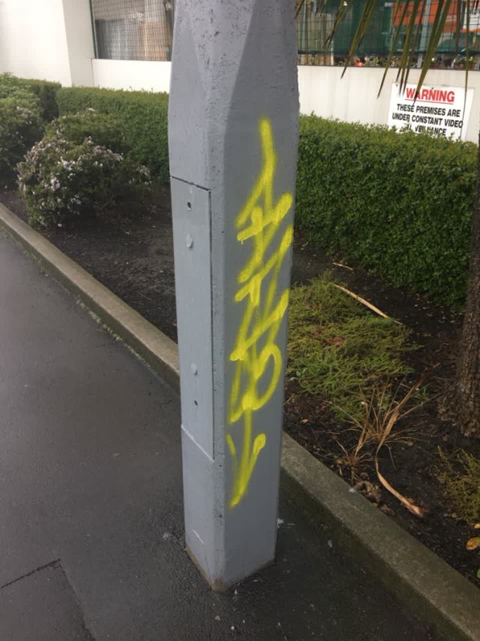 The photograph attached to this graffiti report