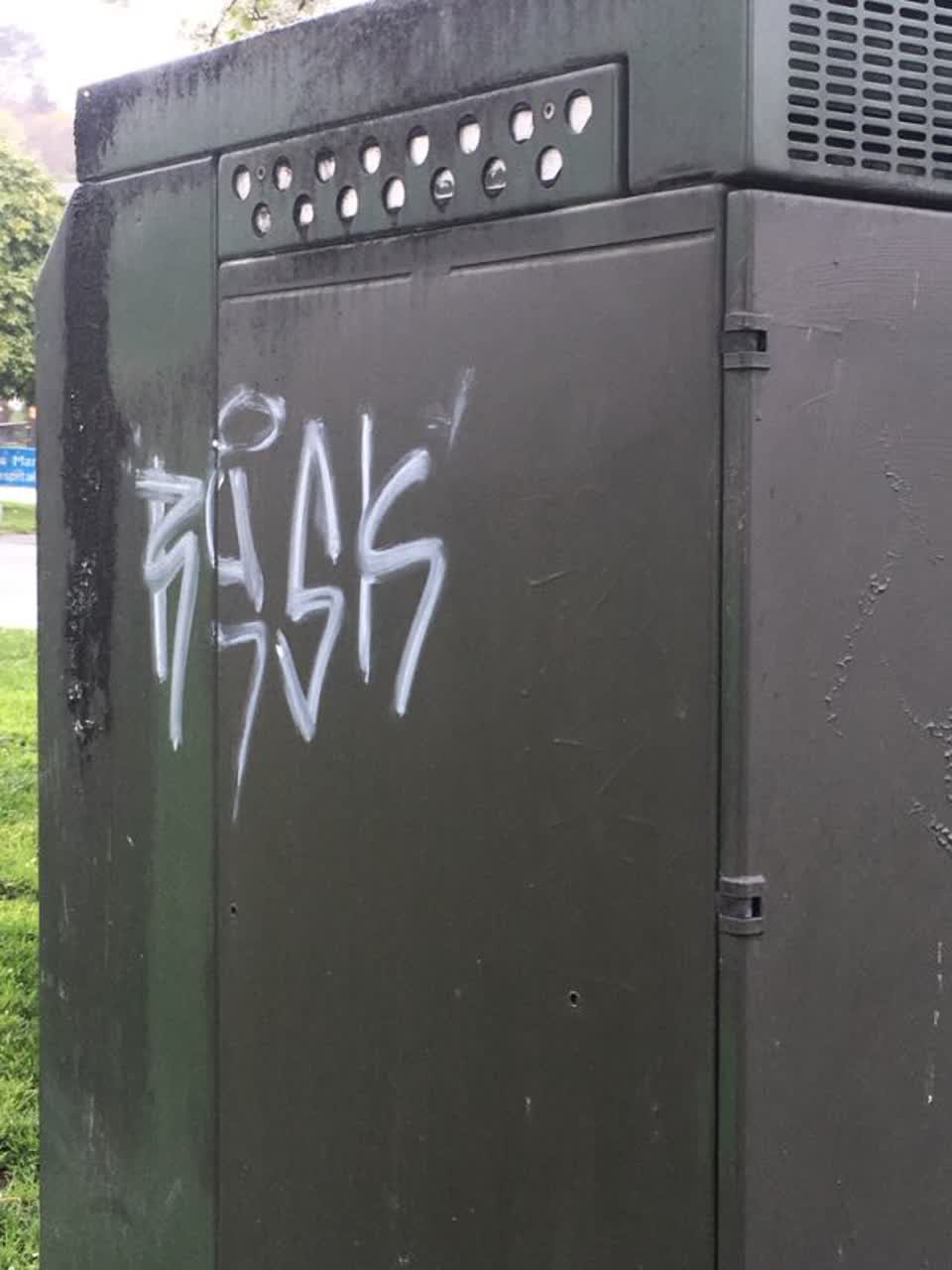 The photograph attached to this graffiti report
