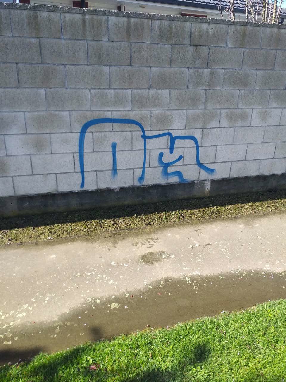 The photograph attached to this graffiti report